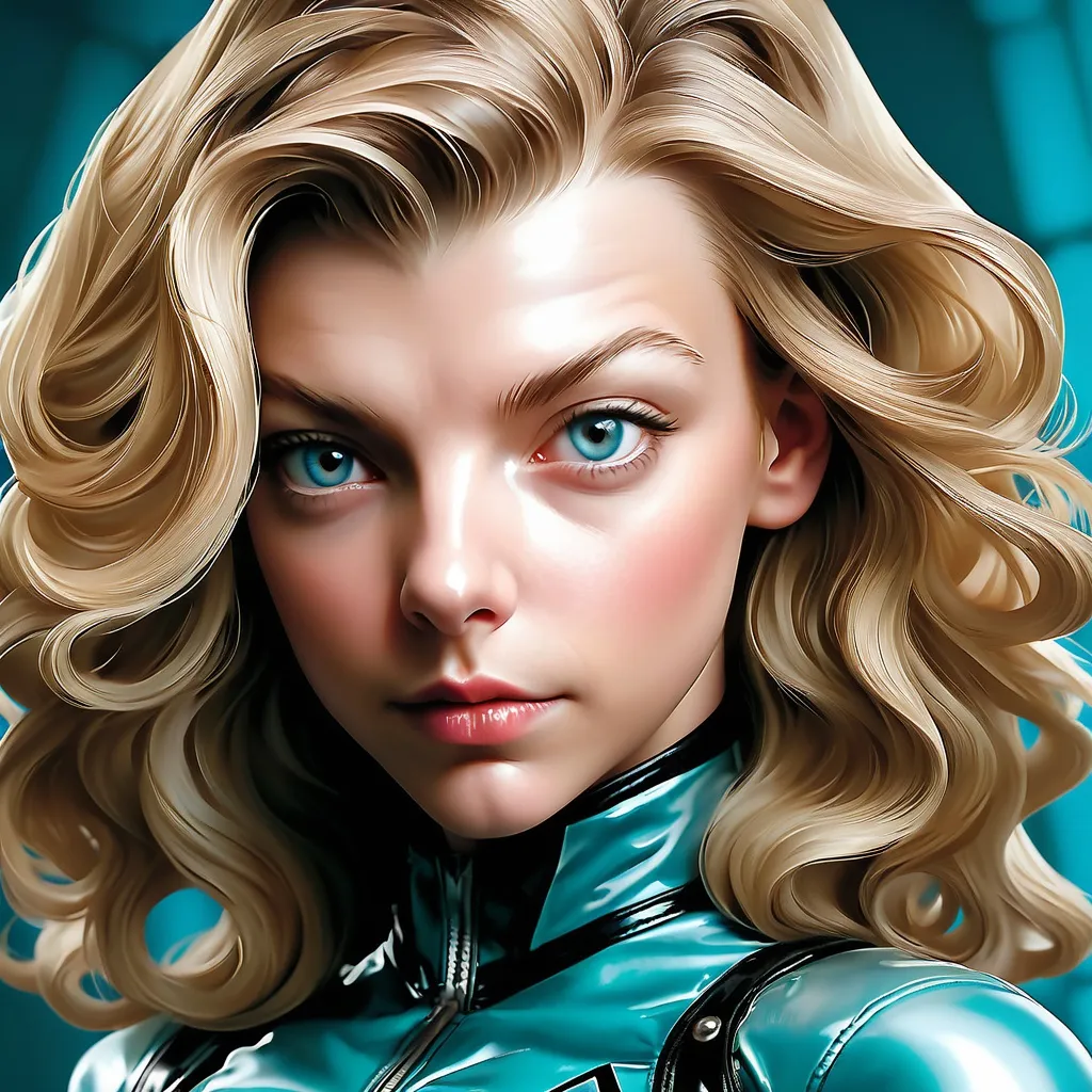 Natalie dormer as a bimbo in latex close up portrait