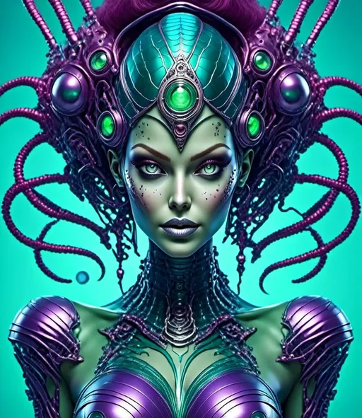 Prompt: <mymodel> evil hypnotic  robot  mermaid alien