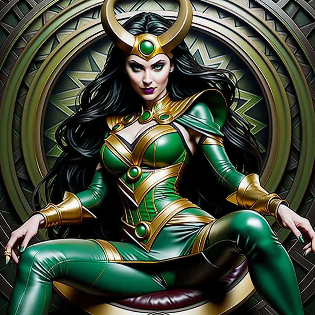 Prompt: Hypnotic bimbo  lady loki 