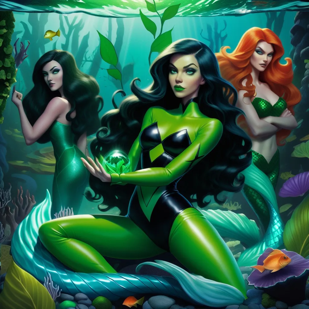 Shego hypnotized by poison ivy and an evil mermaid