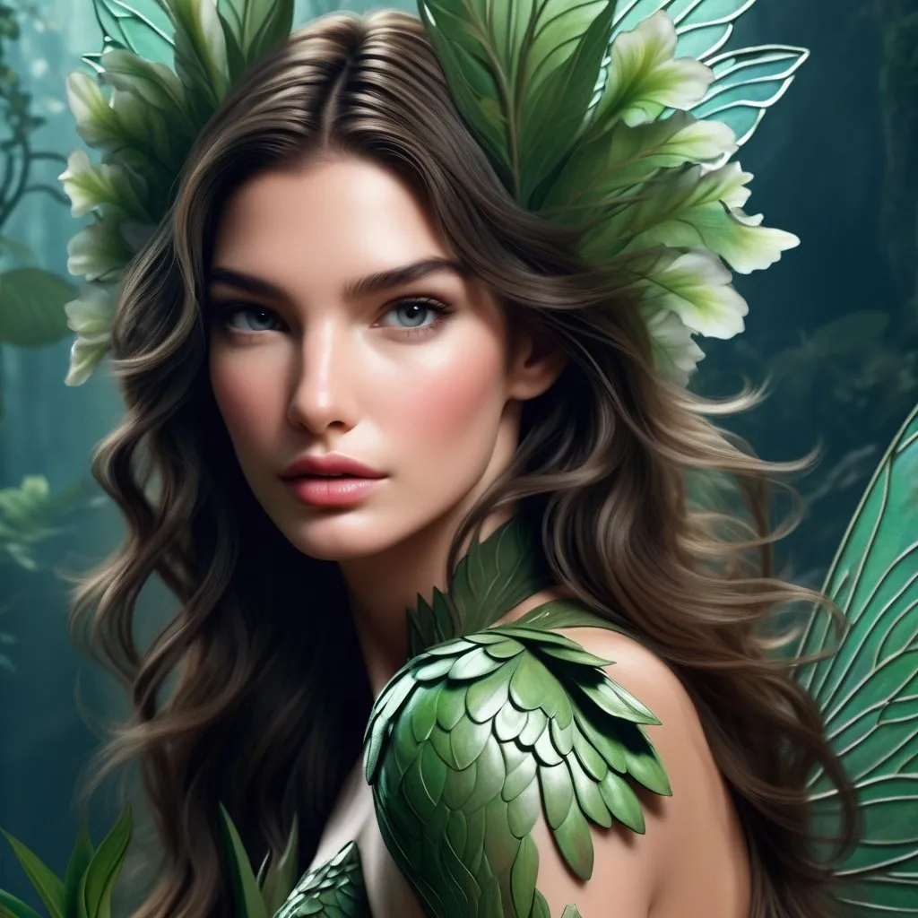 Lilly Aldridge as a nymph close up portrait