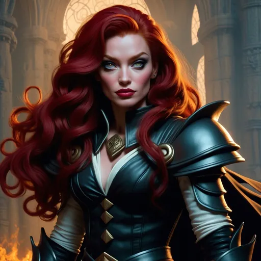 Prompt: madelyne pryor  in the style of brom art 