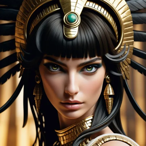 Prompt: Hypnotic Close up portrait Lilly Aldridge as an      Cleopatra        