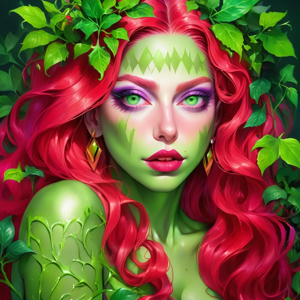 Lady gaga portrait, poison ivy, digital painting, d... | OpenArt