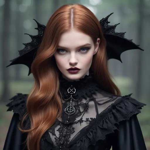 Prompt:  ALEXINA GRAHAM  as a goth
 