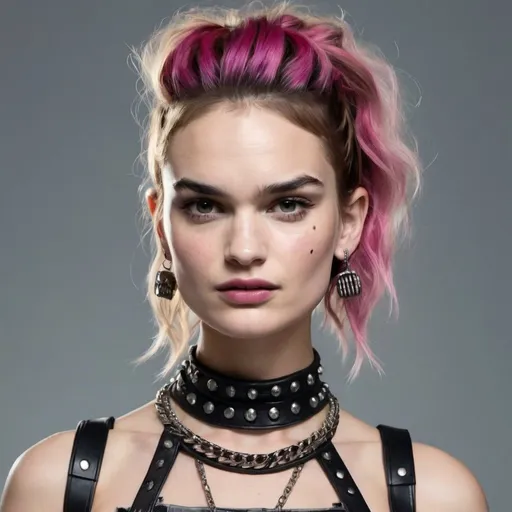 Prompt: Lily james as a  punk