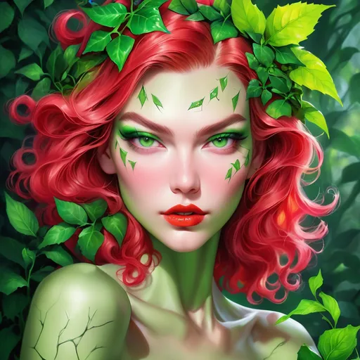 Karlie kloss portrait, poison ivy, digital painting... | OpenArt