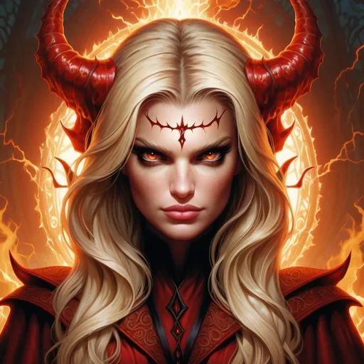 Prompt: Jessica Simpson evil  hypnotic devil
