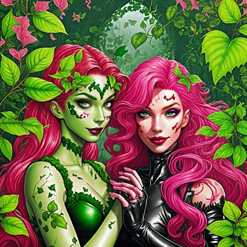 poison ivy with her pink hair slave plant girls | OpenArt