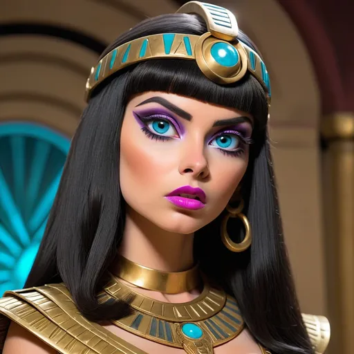 Prompt: Madelyn Cline  as hypnotic  bimbo  scifi Cleopatra             