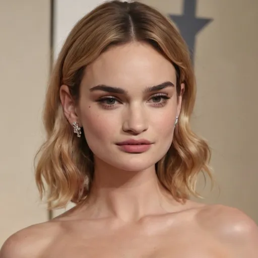 Prompt: Lily james as a  bimbo