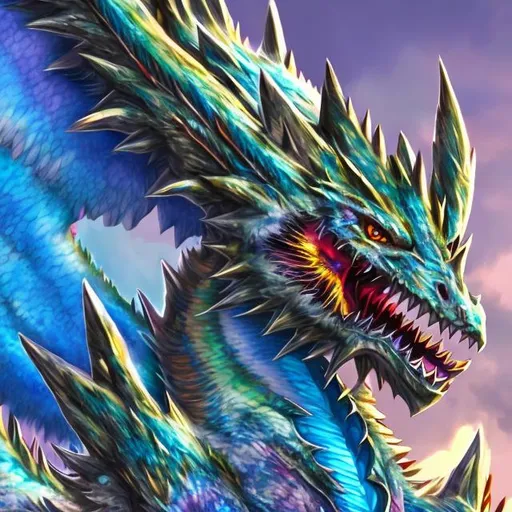 Prompt: Digimon dragon hybrid, digital art, detailed scales and feathers, vibrant colors, high quality, anime style, fantasy, magical lighting