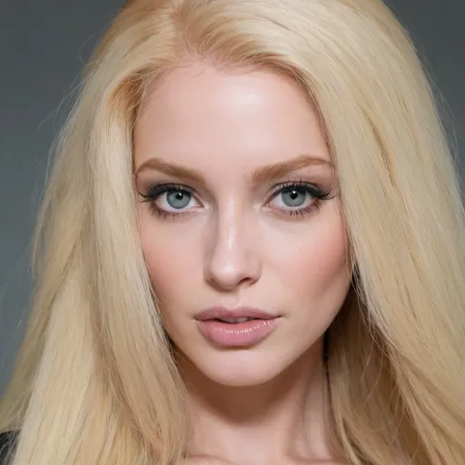 Prompt: <mymodel> madelyne pryor close up portrait 
   bimbo    long hair  platinum blonde 