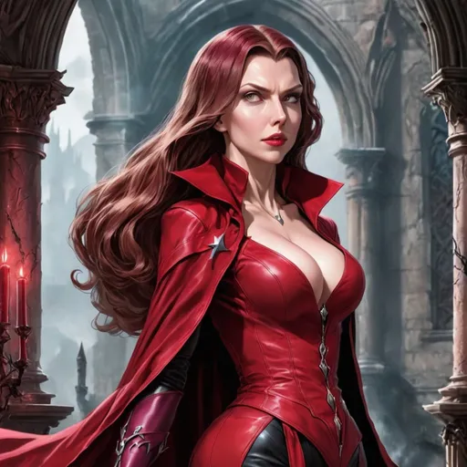 Prompt: Scarlett witch in castlevania 