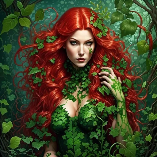 Prompt: <mymodel> Hypnotic       poison ivy  with  plant tentacles 