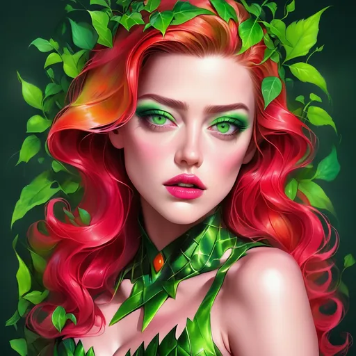 Amber heard portrait, poison ivy, digital painting... | OpenArt