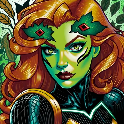 Black Canary hypnotized by poison ivy close up port...