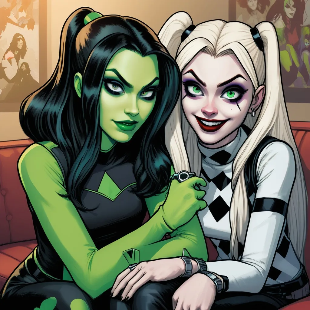 Shego hypnotized by Harley Quinn