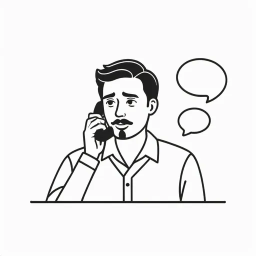 Prompt: minimal B&W icon, man talking on phone, svg, flat minimal line vector design, white background
Lavi Poteto chips 
