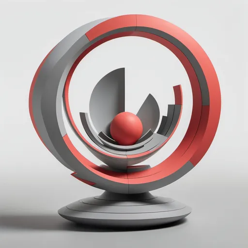 Prompt: image IT dans un grand équipement simple avec des formes futuristes superposées dans des couleurs graduels gris et rouge faible