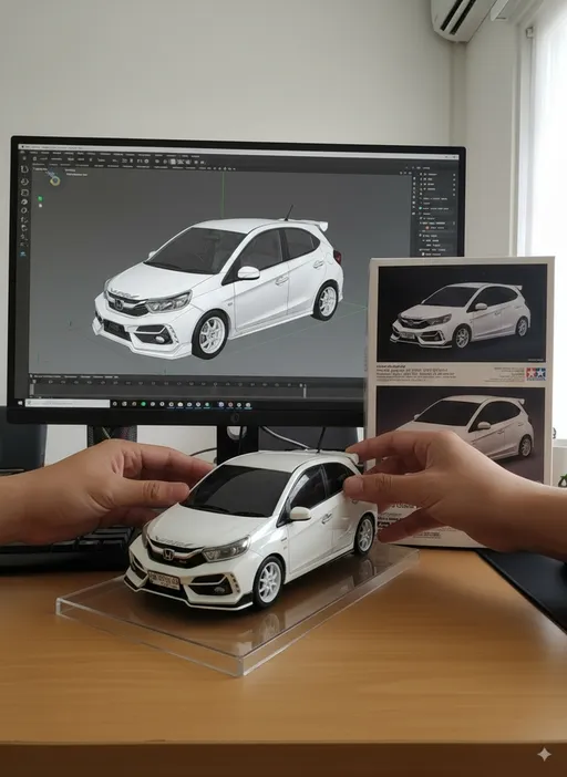 Prompt: There are two hands lifting the statue while turning it left and right after putting it back down