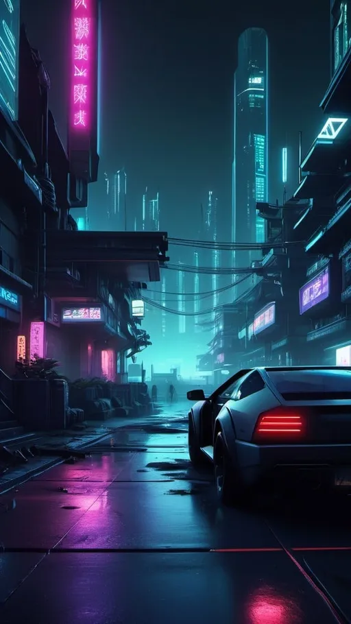 Prompt: A beautiful landscape, cyberpunk 3d, realistic,hd, night 