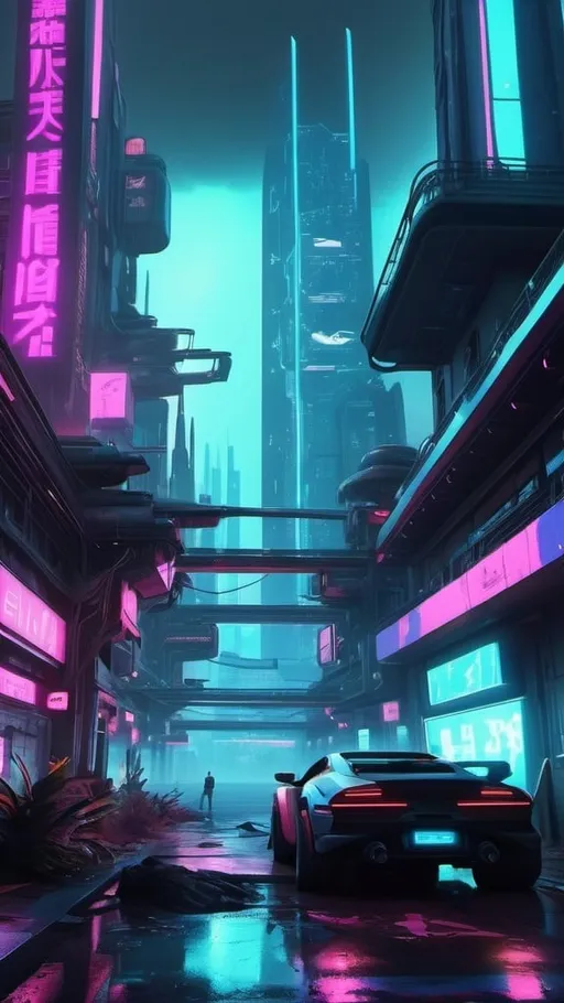 Prompt: A beautiful landscape, cyberpunk 3d, realistic,hd