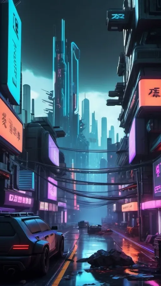Prompt: A beautiful landscape, cyberpunk 3d, realistic,hd