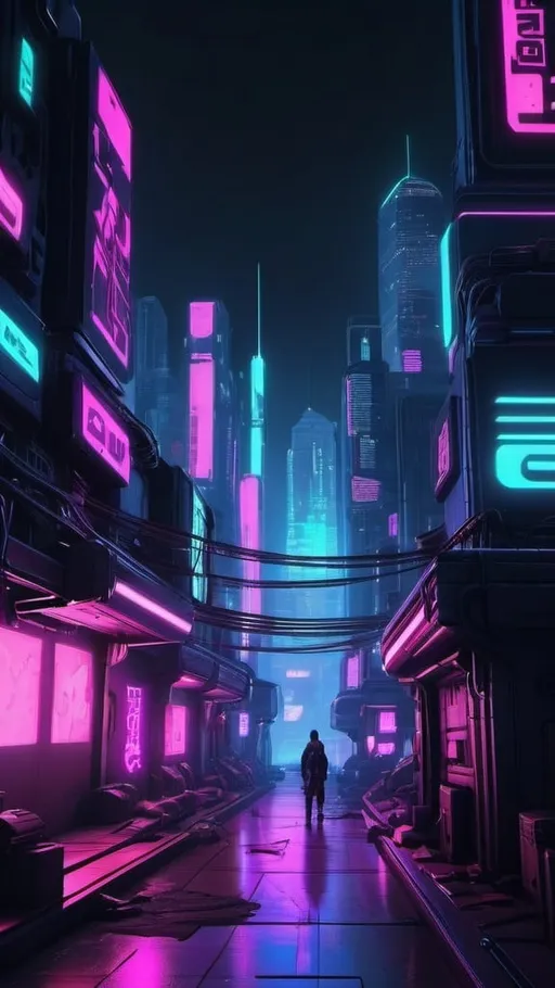 Prompt: A awesome landscape, cyberpunk 3d, realistic,hd, night , future , neon outline 