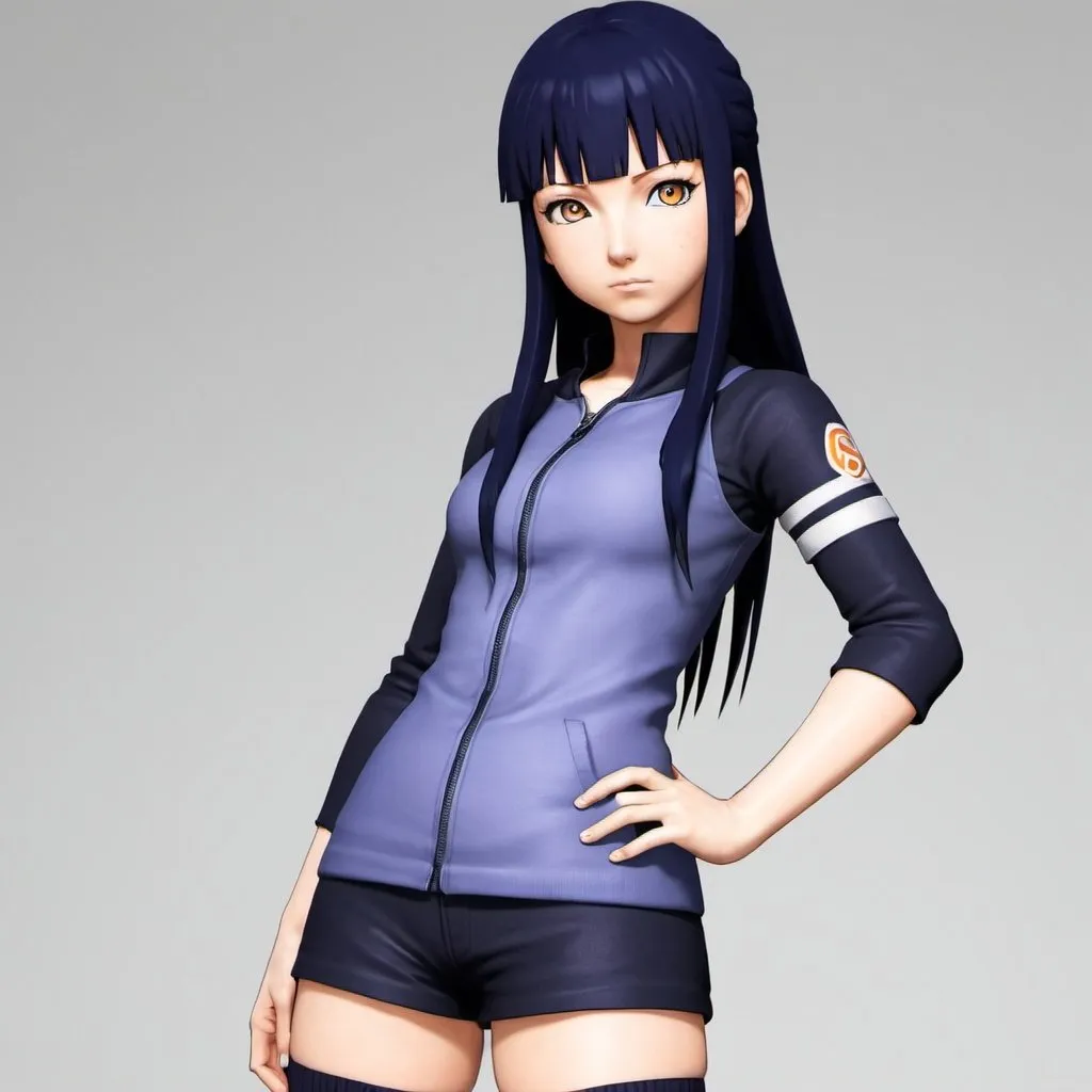 Prompt: please create full body of hinata from naruto serise. please try to create full body. pleas try to make same eye. i mean make sure that hinata has biakugun

