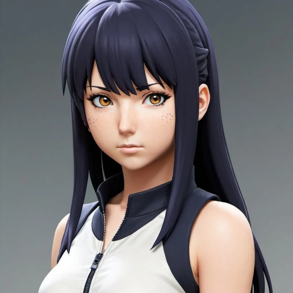 Prompt: please create full body of hinata from naruto serise. please try to create full body. pleas try to make same eye. i mean make sure that hinata has biakugun. try to make the photo realistic. MAKE me photo mor realitic

