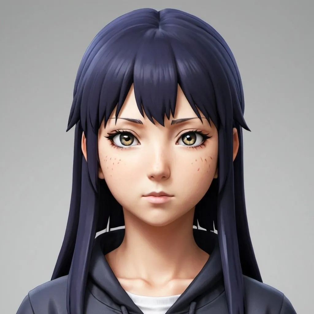 Prompt: please create full body of hinata from naruto serise. please try to create full body. pleas try to make same eye. i mean make sure that hinata has biakugun. try to make the photo realistic
