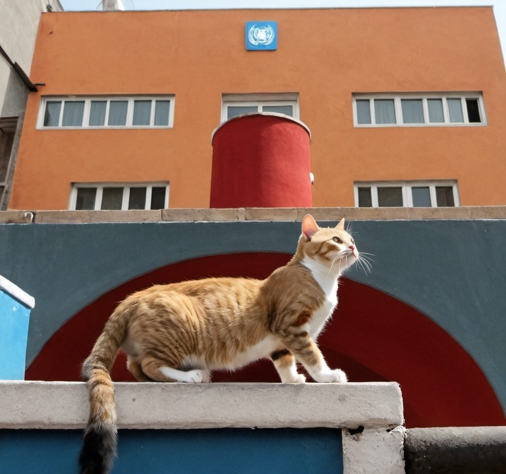 Prompt: Un gato escalando un srbol