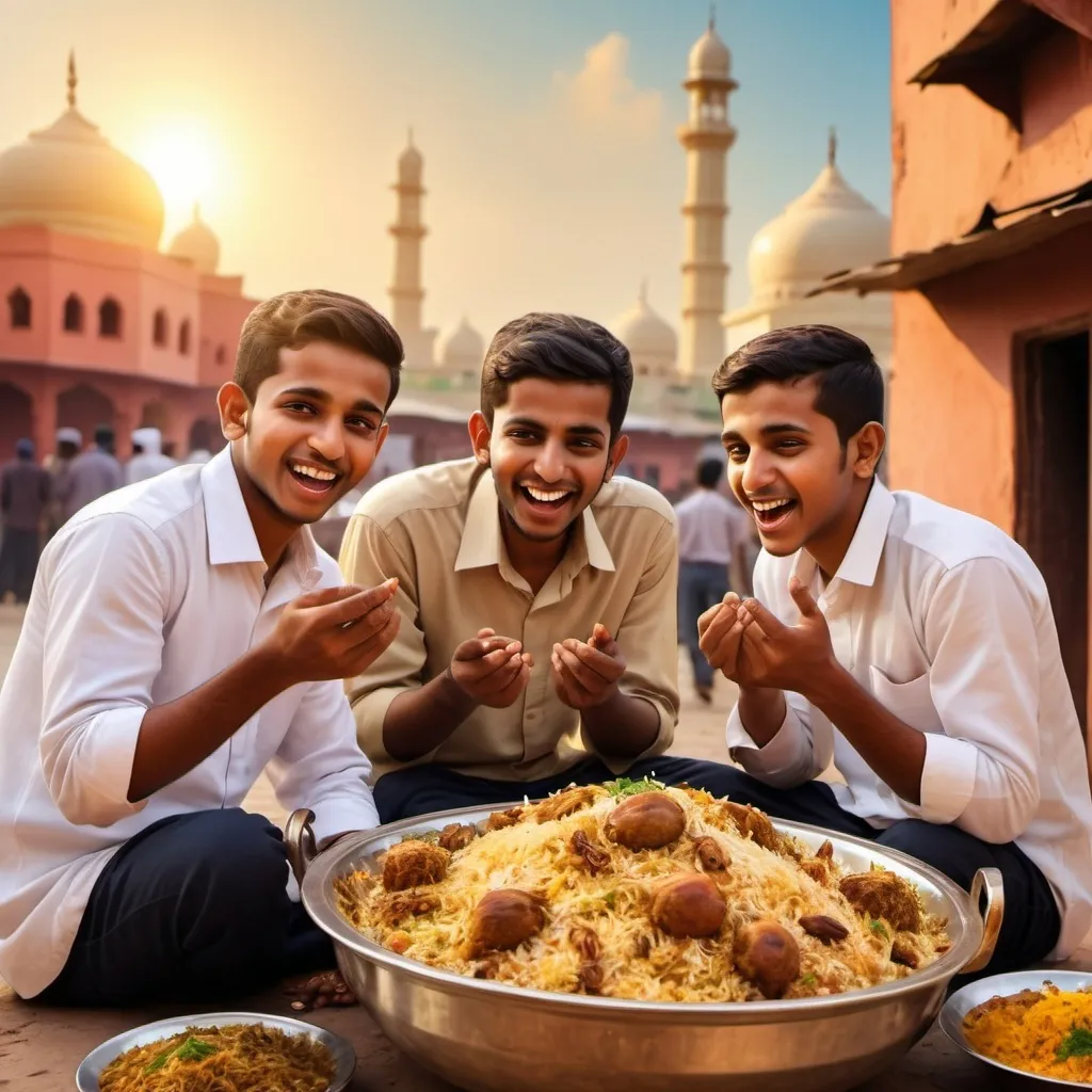 Prompt: biryani lover muslim boys on paramaont