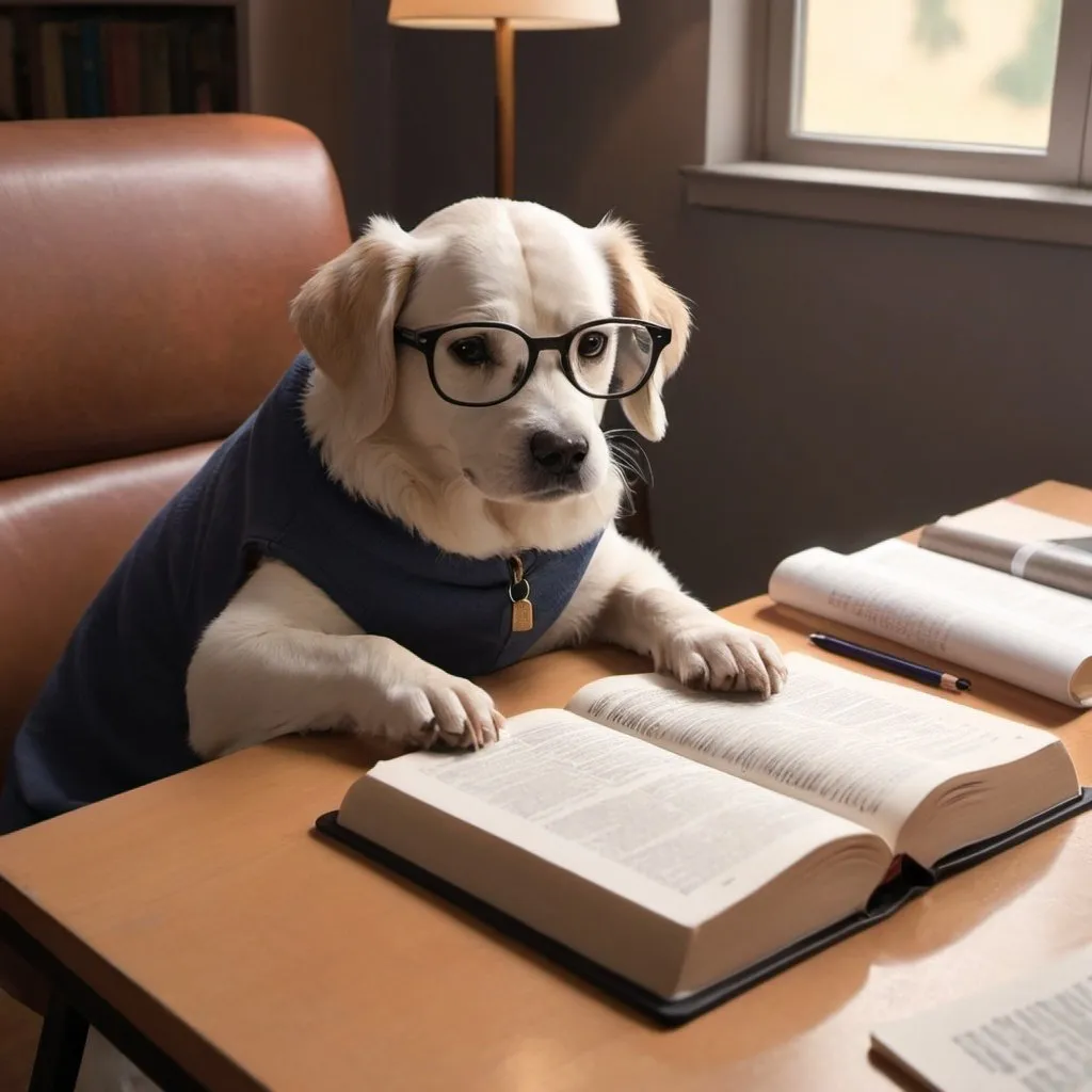 Prompt: Lofi Dog Studying