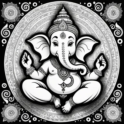 Prompt: a drawing of a kord ganesha with a  it,samikshavad, artwork, a child's drawing