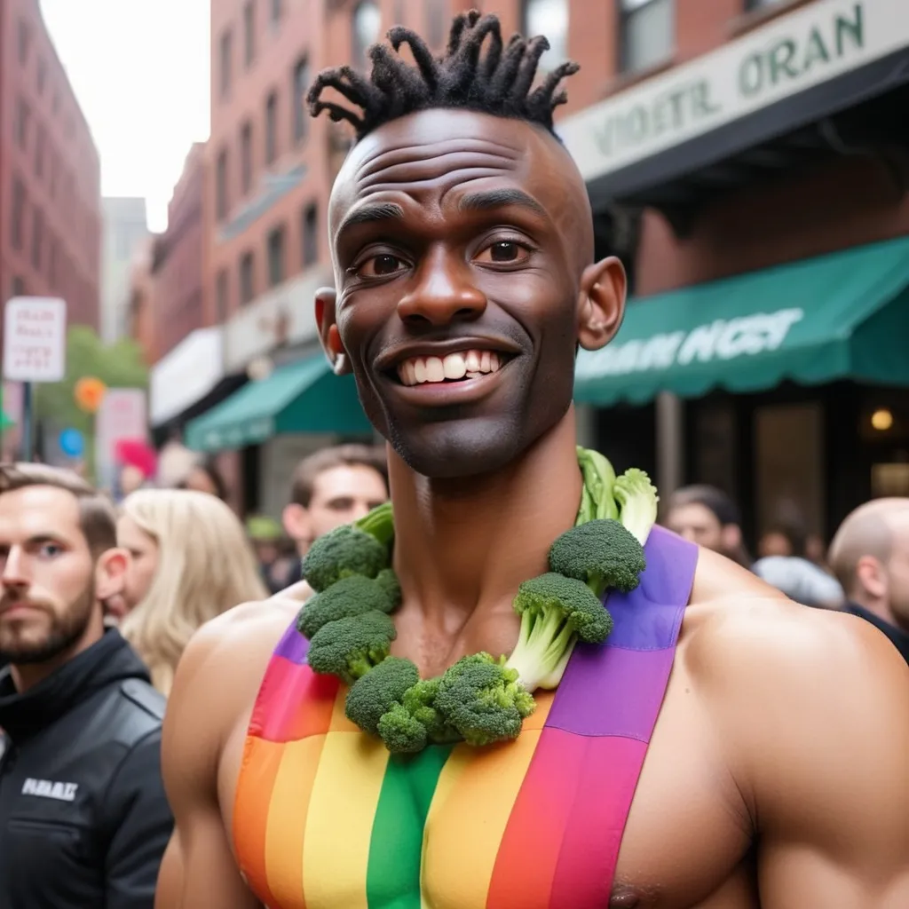 Prompt: Racist gay vegan man