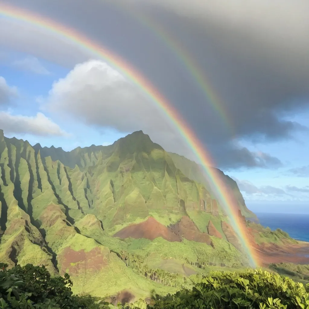 Prompt: Kauai blessing rainbow
