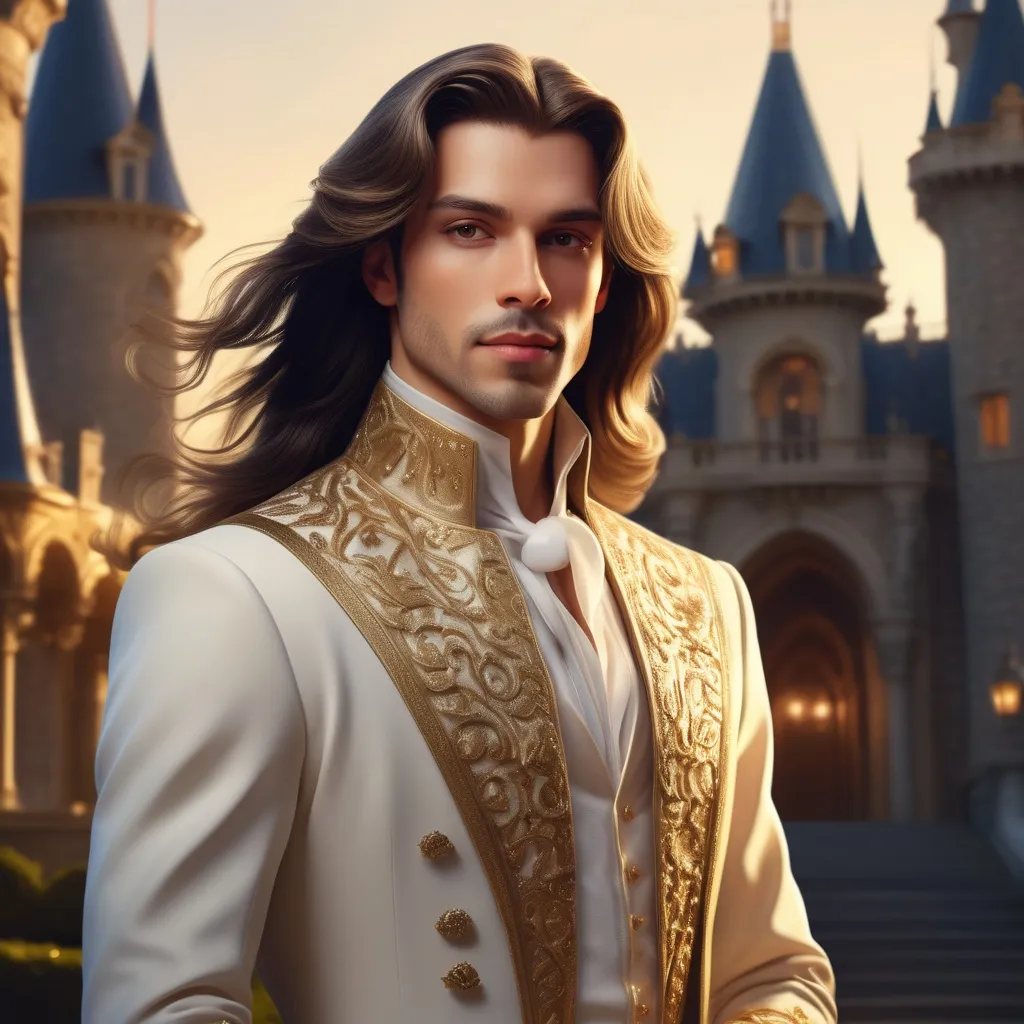 Prompt: Request a realistic picture of a handsome prince wearing a formal outfit.