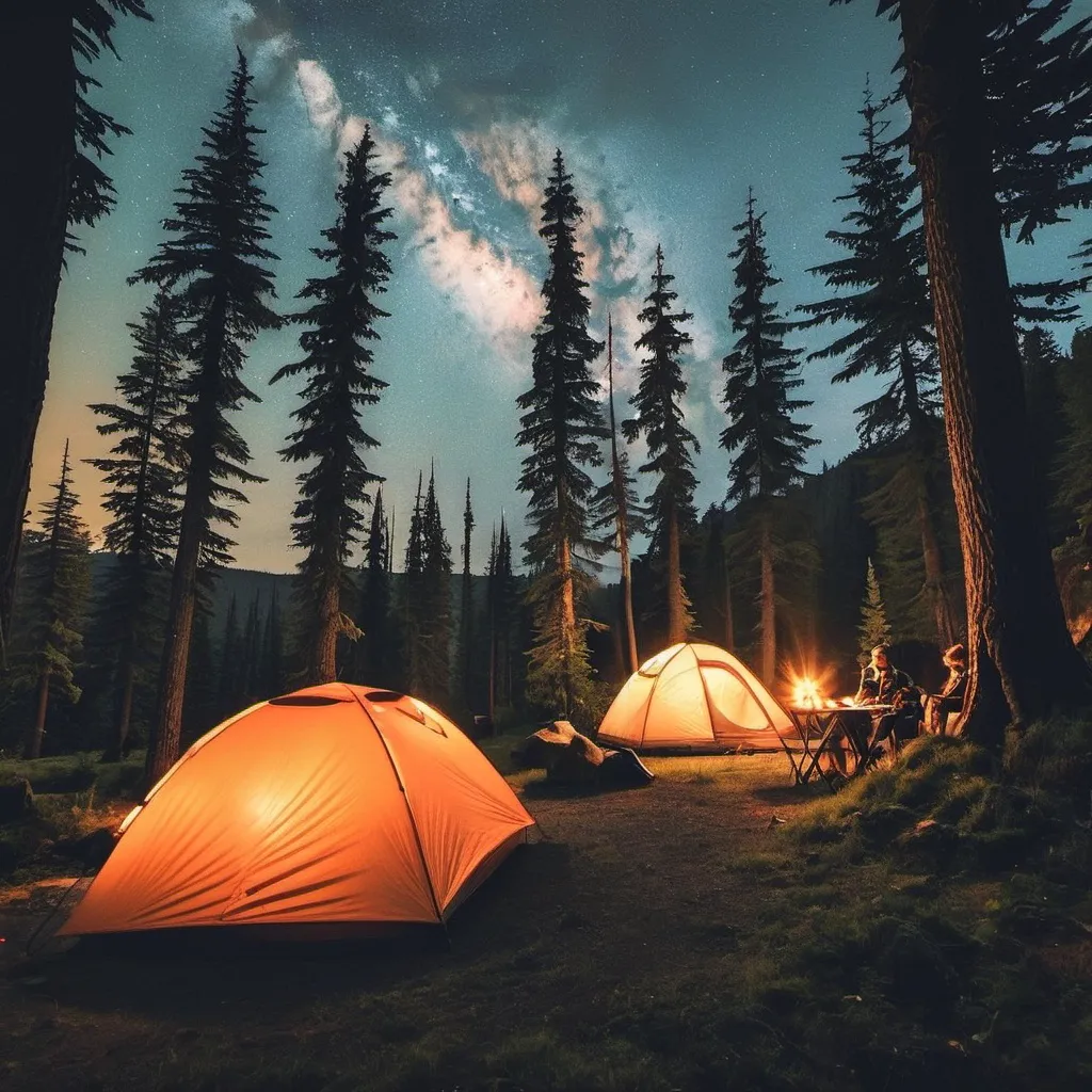 Prompt: camping in the wild