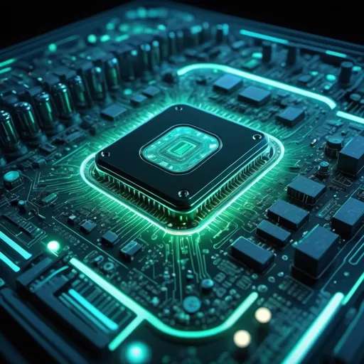 Prompt: microscopic MCU engine circuit