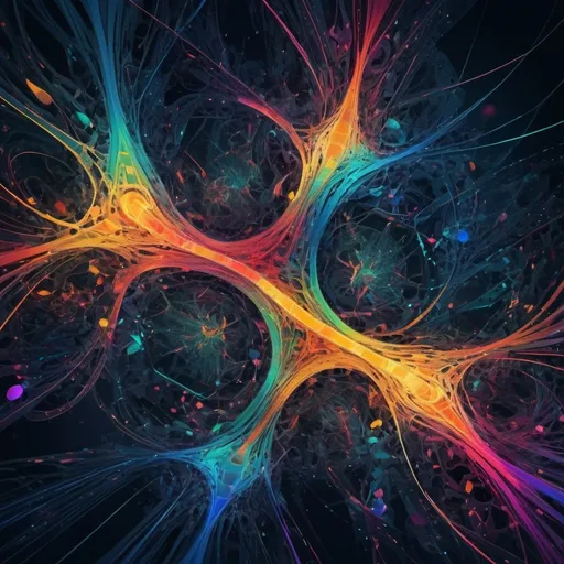 Prompt: (Generative AI), abstract representation, colorful gradients, techno-futuristic vibe, intricate neural networks, algorithmic patterns intertwining, dynamic shapes, high-tech ambiance, glowing effects, visually stimulating composition, (ultra-detailed) and vibrant visual quality, captivating blend of art and technology, immersive depth, evoke emotions of awe and curiosity.