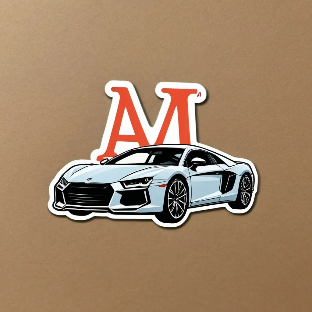 Prompt: AM initials with a car in the background