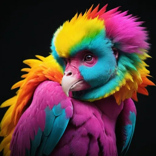 Prompt: make me a color explosion with a rare animal