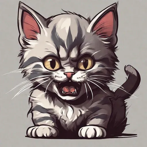 Prompt: very angry kitten