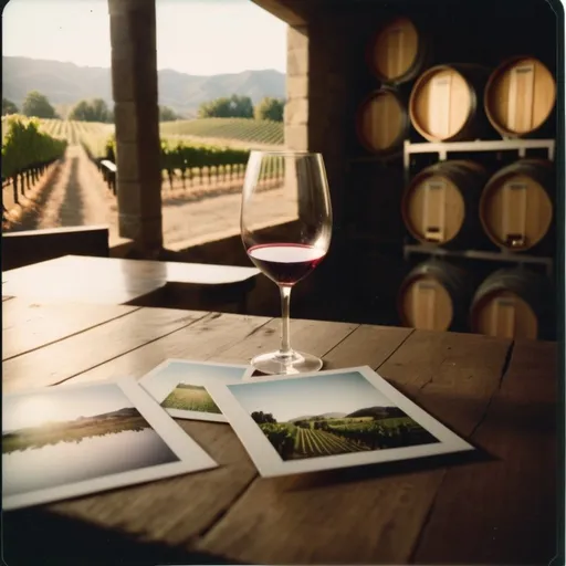 Prompt: polaroid photo of a winery,soft lighting,photo realistic, natural lighting