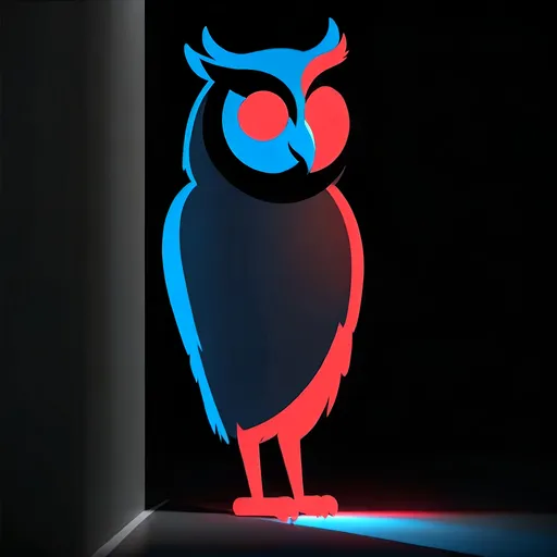 Prompt: (minimalist illustration) solid color outline of an owl, (conveying curiosity) asking a question, vibrant bold colors, striking contrast against black background, (simplistic design) with clean lines, (thoughtful expression) oozing inquisitiveness, simple yet impactful, (high-quality) ultra-detailed, intriguing visual, perfect for evoking contemplation and thoughtfulness.