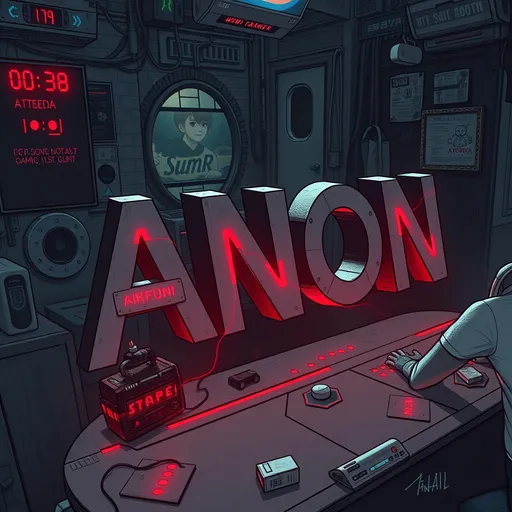 Prompt: The letters ANON in a sick gaming picture

