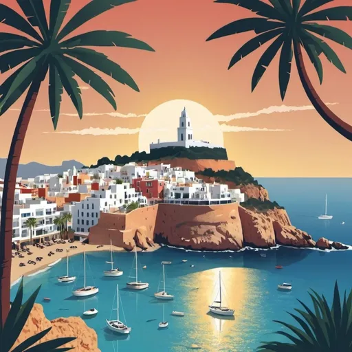 Prompt: Ibiza illustration