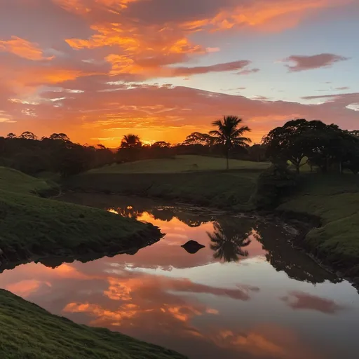 Prompt: uma paisagem linda de por do sol